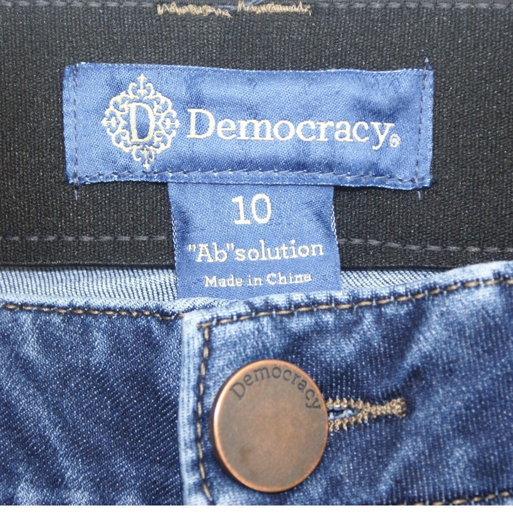Democracy Ab solution Bootcut Jeans Dark Wash Blue Stretch Denim Womens Size 10 - Picture 3 of 15